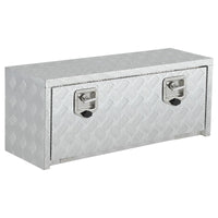 Coffre à outils Garvee 24 pouces en aluminium, rangement sous châssis, résistant aux intempéries, verrouillable, pour camionnettes et remorques, gain de place, avec poche en filet