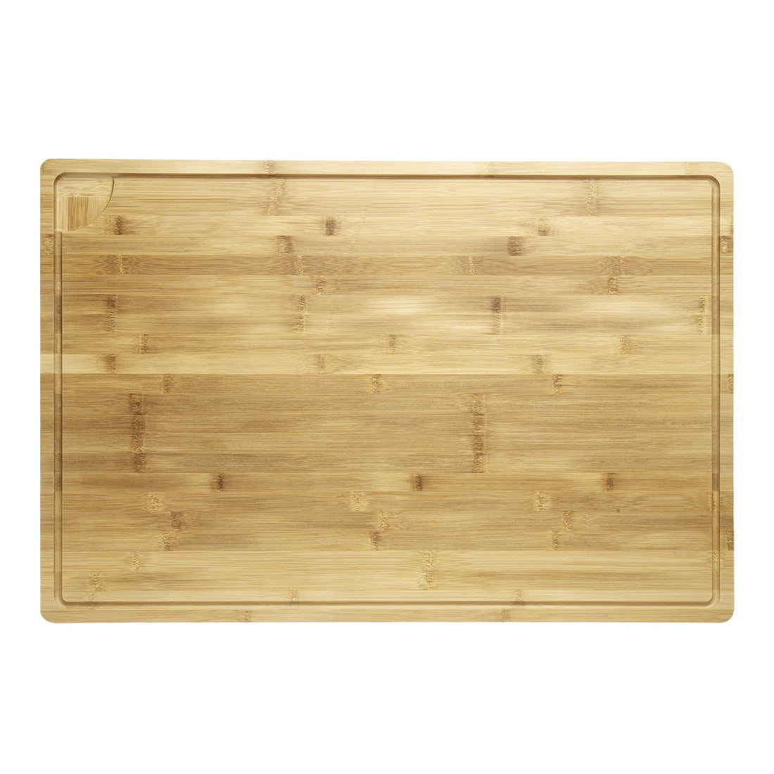 Planche à découper Garvee en bambou 30 x 20 pouces avec rigole à jus et poignée pour cuisines domestiques et professionnelles. Bois naturel, robuste et polyvalente.