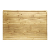 Planche à découper Garvee en bambou 30 x 20 pouces avec rigole à jus et poignée pour cuisines domestiques et professionnelles. Bois naturel, robuste et polyvalente.