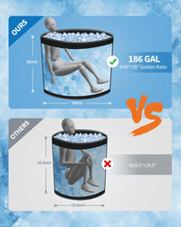 Baignoire balnéo Garvee XXL pour athlètes, 700 litres, PVC de qualité militaire, compatible avec les refroidisseurs d'eau, portable, couvercle isolé, sports et loisirs