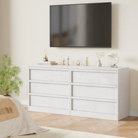 Commode Garvee à 3 tiroirs, blanche, avec un grand espace de rangement pour la chambre, le salon ou la chambre d'enfant, design moderne, bois, protection anti-basculement, polyvalente, 75 cm x 40 cm x 77,5 cm