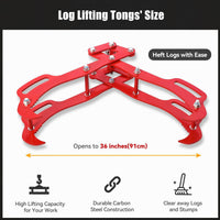 Garvee Pince de levage pour grumes 91 cm, grappin robuste 4 griffes, design Eagle Claws, idéale pour débardage, manutention et traction du bois.