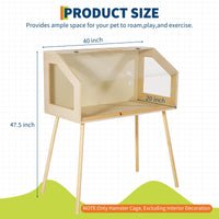 Garvee Cage pour hamsters avec pieds, grand enclos, fenêtre en acrylique anti-morsure, dessus ouvert, facile à nettoyer