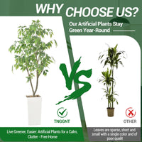 Arbre artificiel d'intérieur Garvee de 1,5 m, facile à nettoyer, durable, design réaliste, décoration polyvalente, vert