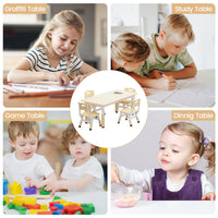 Ensemble table et 4 chaises pour enfants Garvee, hauteur réglable, plateau à motifs graffiti, pieds antidérapants, table d'activités artistiques et manuelles pour la maison et la garderie