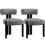 Garvee chaises de salle à manger, lot de 2, tissu bouclé, dossier ergonomique, pieds en hévéa, style moderne et confortable, pour salle à manger et salon, noir