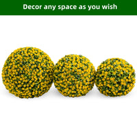 Lot de 2 boules de buis artificiel Garvee, 45 cm, résistantes aux intempéries et faciles d'entretien, jaunes, pour l'intérieur et l'extérieur, mariages et jardins.