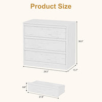 Commode Garvee à 3 tiroirs, blanche, avec un grand espace de rangement pour la chambre, le salon ou la chambre d'enfant, design moderne, bois, protection anti-basculement, polyvalente, 75 cm x 40 cm x 77,5 cm