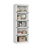 Garvee bibliothèque haute 62 × 32 × 171 cm, 4 niveaux ouverts, finition blanche, style industriel - Blanc