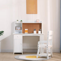 Ensemble bureau enfant Garvee avec étagère et tiroir pour garçons et filles de 3 à 8 ans, en bois rose, pour l'apprentissage et la salle de jeux.
