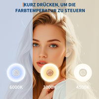 Miroir de maquillage lumineux Garvee, miroir de salle de bain rond de 50 cm avec éclairage LED, interrupteur tactile, verre incassable, intensité réglable et traitement antibuée.