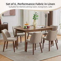 Chaises de salle à manger Garvee, lot de 2, revêtement en tissu et pieds en bois, pour restaurant/café, hauteur 78 cm, style moderne mi-siècle, gris