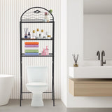Garvee étagères de rangement au, dessus des toilettes 3 niveaux, organisateur de salle de bain compact, cadre en fer noir, 57 × 31 × 170 cm