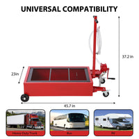 Bac de vidange d'huile Garvee 20 gal avec pompe manuelle, capacité de 76 L, en polypropylène, poignée pliable, roulettes, tuyau de 2,4 m pour voiture et camion, noir