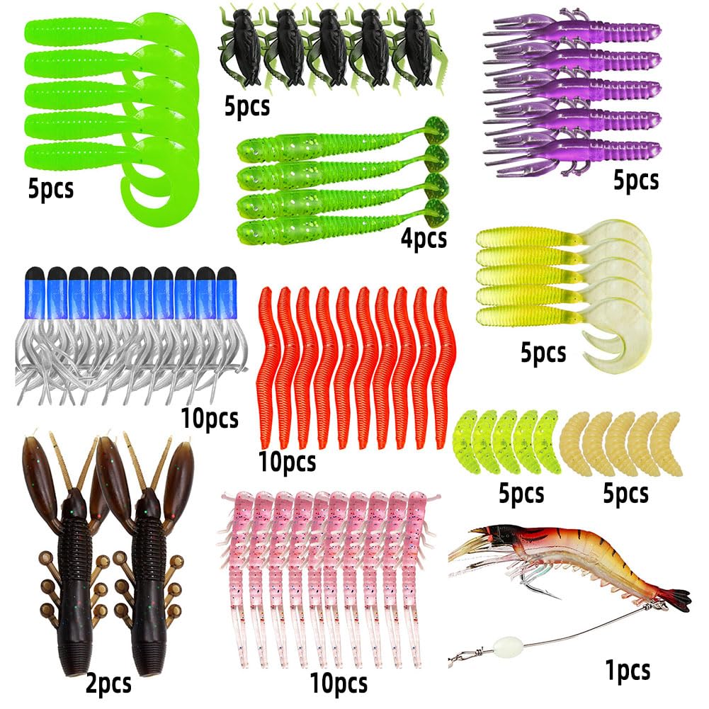 Coffret de pêche Garvee 301 pièces avec appâts, hameçons et coupe-fil pour la pêche au bar, à la truite et au saumon.