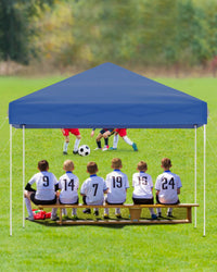 Tente pliante Garvee 3 x 3 m - Protection UV, imperméable, hauteur réglable, structure en acier robuste, toile Oxford 210D, idéale pour le camping et les événements en plein air, bleue