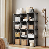 Garvee organisateur empilable à 12 cubes en PVC, modulable, montage sans outils, gris - Gris
