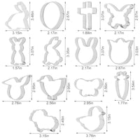 Ensemble de 14 emporte-pièces Garvee pour Pâques, en acier inoxydable, pour la pâtisserie maison pendant les fêtes, formes variées