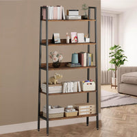 Garvee étagère de 170 cm de haut, 5 tablettes, structure en métal brun rouille, étroite, idéale pour le salon, le bureau ou la cuisine