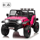 Garvee voiture électrique enfant 12 V avec télécommande, musique et LED, format compact, rose et rouge, intérieur et extérieur - Rose et rouge