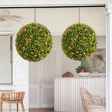 Boules de buis artificiel Garvee, lot de 2, 57 cm (22,4 pouces), résistantes aux intempéries et sans entretien, en polyéthylène vert, pour jardin et mariage.