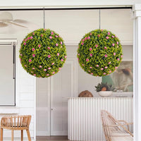 Boules de buis artificiel Garvee, lot de 2, 57 cm (22,4 pouces), résistantes aux intempéries et sans entretien, en polyéthylène vert, pour jardin et mariage.