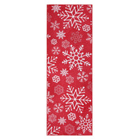 Tapis de couloir Garvee Soft Christmas à motif flocons de neige, lavable et antidérapant, idéal pour l'entrée et la cuisine, 60 x 230 cm, rouge