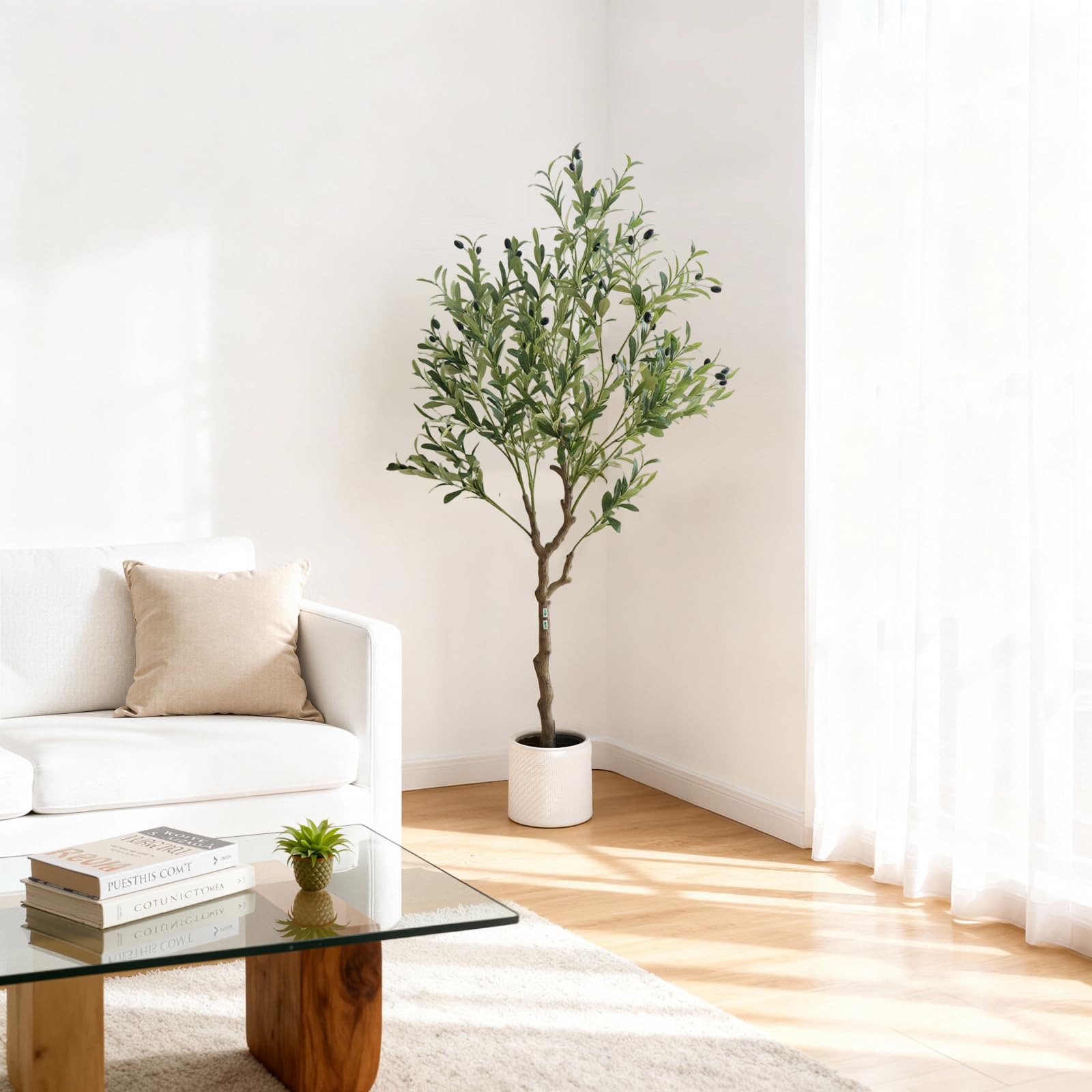Ensemble de 2 topiaires artificielles en buis Garvee de 1,5 m (5 pi), résistantes aux intempéries et faciles d'entretien, pour une utilisation intérieure et extérieure (vert).