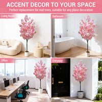 Arbre artificiel d'intérieur Garvee de 1,80 m, réaliste et sans entretien, matériau de haute qualité, décoration polyvalente pour la maison et le bureau, vert