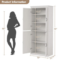 Armoire de rangement Garvee Pantry 70" avec portes et étagères réglables pour la cuisine et le salon, en MDF P2, robuste, anti-basculement, teinte bois neutre