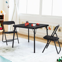 Ensemble table et chaises pliantes pour enfants Garvee, structure en métal, rembourrées, pliables pour manger et jouer, chambre d'enfant, multicolore