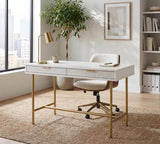 Garvee Bureau Moderne Avec 2 Tiroirs Métal Stable Compact Polyvalent Pour Bureau Et Chambre Compact Design Noir