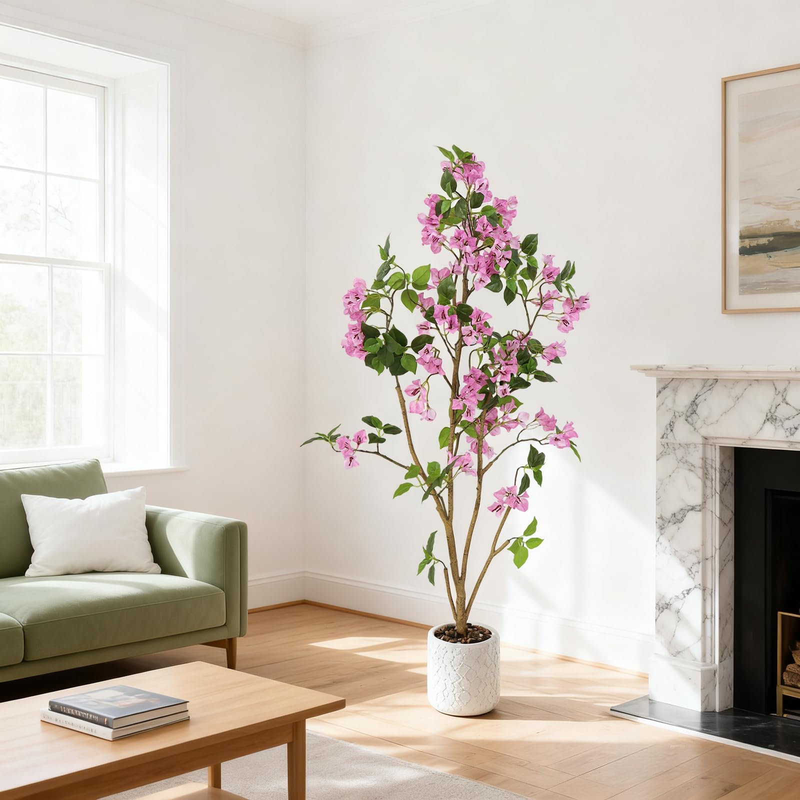 Arbres artificiels Garvee, lot de 2, plantes d'intérieur réalistes, faciles d'entretien, durables, pour la maison et le bureau, verts