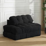 Garvee Canapé-Lit Pliable 3-en-1 Convertible avec Coussin pour Salon et Chambre, Tissu Côtelé Résistant, Mousse Confort, noir - Black-Full