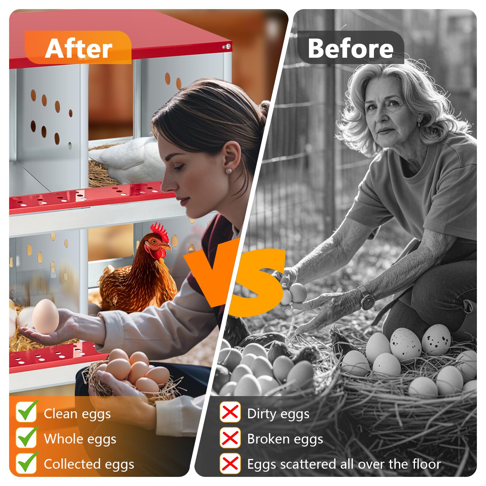 Nichoir Garvee à 6 compartiments – Acier galvanisé, ventilé, robuste, grand pour poules et lapins