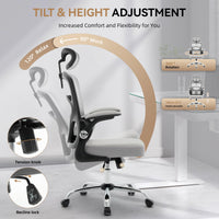 Chaise de bureau ergonomique Garvee en maille avec roulettes, appui-tête réglable pour le bureau et le gaming, noire, pivotante à 360° pour un confort optimal.