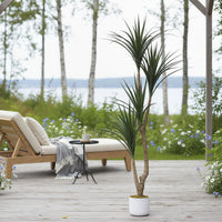 Arbre dracaena artificiel Garvee pour intérieur avec pot blanc, idéal pour un salon moderne. Facile d'entretien, durable et hypoallergénique.