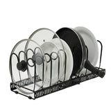 Garvee porte-couvercles de casseroles en métal durable et résistant à la rouille, rangement pratique pour placard et plan de travail, noir