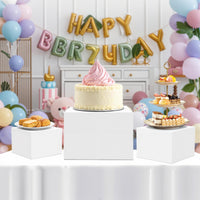 Présentoirs à buffet Garvee en acrylique blanc, empilables et stables, pour présentation d'aliments lors de fêtes et mariages (7-10 pouces).