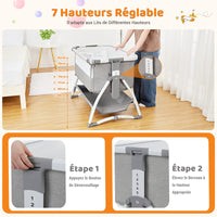 Lit bébé GARVEE, berceau bébé, lit cododo 4 en 1, lit de voyage pour enfants