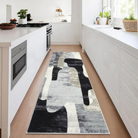 Tapis d'intérieur moderne abstrait Garvee, poils courts, antidérapant, lavable en machine, doux, léger, 60 x 230 cm, salon, bureau, multicolore