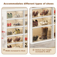 Étagère à chaussures pliable Garvee à 6 niveaux avec housse, robuste, anti-poussière, en PP+PS, pour entrée et salon, 6 ou 9 niveaux, transparente