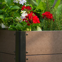 Garvee Jardinière surélevée aspect bois 48 × 48 × 43 cm, bac en composite durable sans fond, racines profondes, gain de place, montage facile, légumes et fleurs