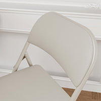 Ensemble de 4 chaises pliantes Garvee avec coussins, revêtement en similicuir beige, pour une utilisation intérieure et extérieure, légères et pliables, supportent jusqu'à 159 kg (350 lb).