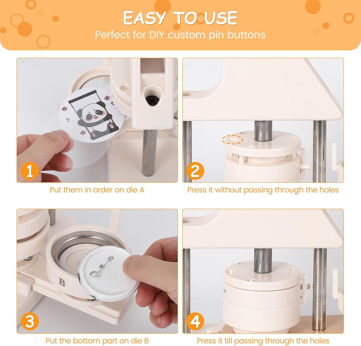 Machine à boutons Garvee – Machine à boutons 25/32/58 mm en plastique ABS pour enfants, projets de loisirs créatifs et cadeaux DIY