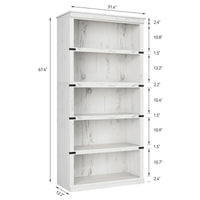 Garvee bibliothèque haute 80 × 32 × 171 cm, 5 niveaux ouverts, finition blanche, style campagne