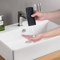 Distributeur de liquide vaisselle rechargeable Garvee, flacon en silicone, facile à presser, distributeur de savon pour les mains pour la cuisine et la salle de bain, noir
