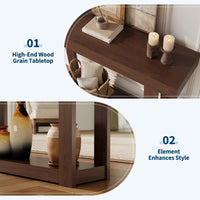 Console en bois Garvee 46 po, étroite, style campagnard, pour entrée et salon, finition blond naturel