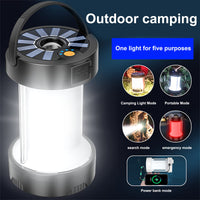 Lampe de camping LED Garvee, lampe solaire pour tente, rechargeable par USB, portable, 4 modes d'éclairage, lanterne de jardin d'urgence pour la pêche nocturne, la chasse et les activités de plein air.