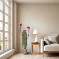 Cactus artificiel Garvee de 109 cm (43 pouces), réaliste et facile d'entretien, en polyéthylène, pot blanc, pour la maison et le bureau.